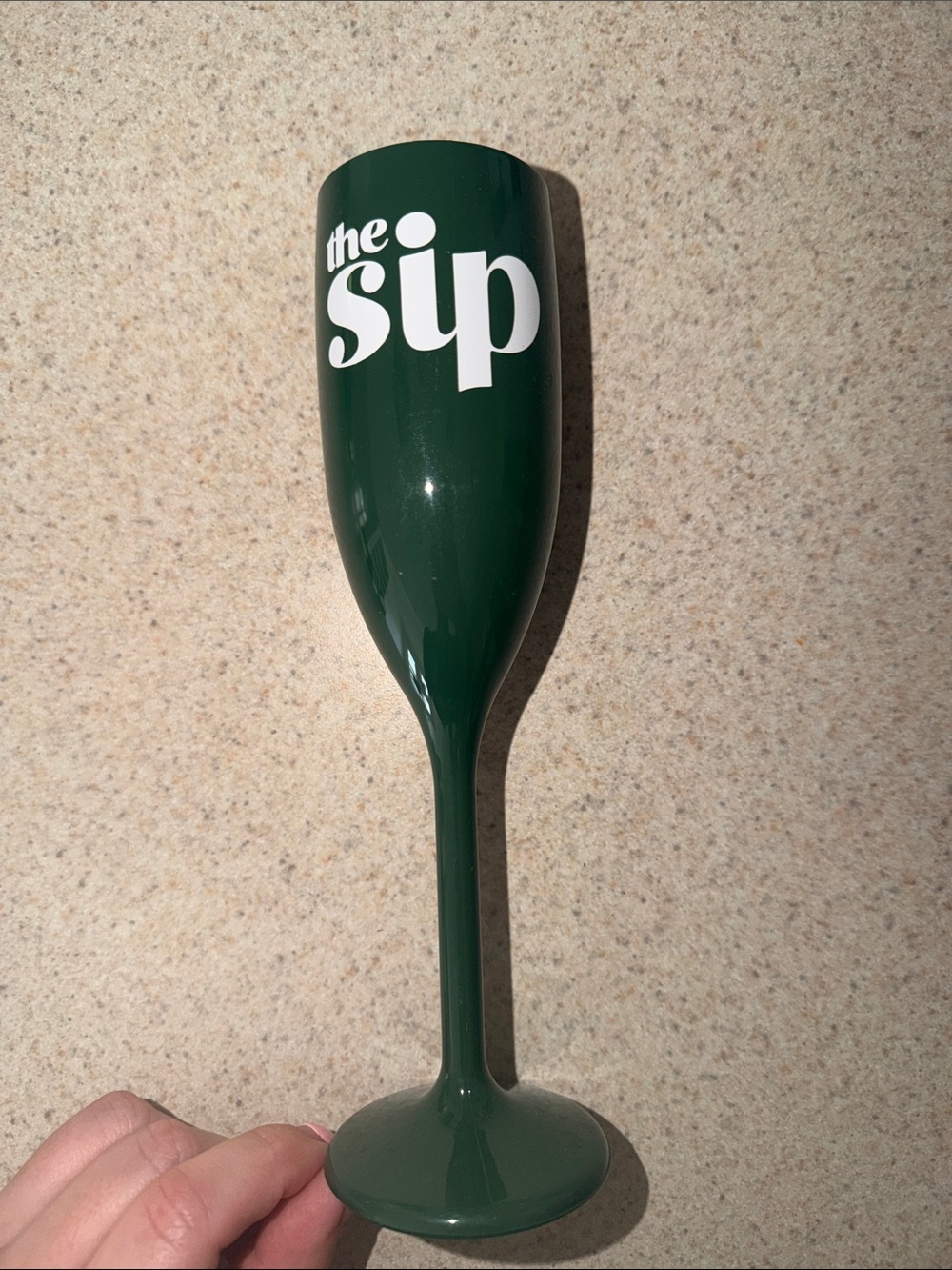 The Sip Dark Green Reusable Champagne Flute